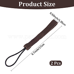 2 ciondolo decorativo per portachiavi in pelle di vacchetta per auto&nbsp;AJEW-CL0001-80B