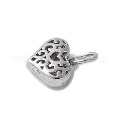925 Sterling Silber 3D Hohlblumen-Herzanhänger&nbsp;STER-M099-02P