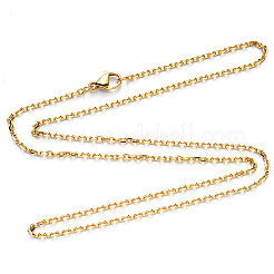 Collar de cadena de cable de acero inoxidable 304 con revestimiento al vacío de PVD&nbsp;NJEW-S420-008A-G
