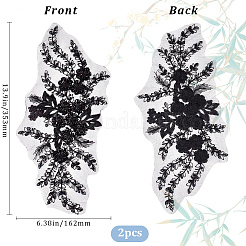 3D-Blumen-Polyester-Stickerei zum Aufnähen von Applikationen&nbsp;DIY-WH20010-35B-01