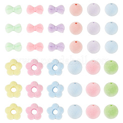 75 pièce de perles acryliques floquées&nbsp;OACR-TA0005-01