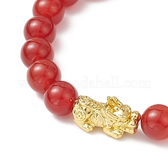 Braccialetti elastici in corniola naturale per coppia&nbsp;BJEW-JB12181