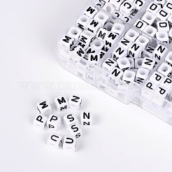 1 Box Acryl Buchstabenperlen mit horizontalem Loch&nbsp;SACR-X0011-B