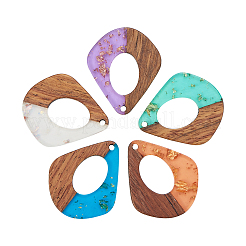 Colgantes de resina transparente y madera de nogal&nbsp;RESI-CJ0001-74