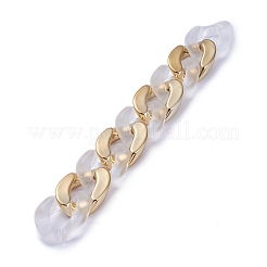 Chaînes à maillons cubains en plastique ccb plaqué or fait main&nbsp;AJEW-JB00681-05
