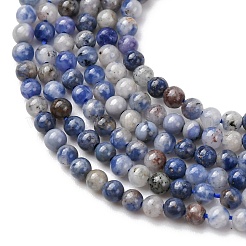 Perles de jaspe tache bleue naturelle&nbsp;G-Z116-A02-2mm