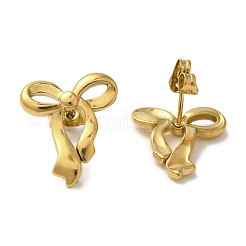 Ionenbeschichtung (IP) 304 Edelstahl Bowknot Ohrstecker für Frauen&nbsp;EJEW-Z066-13G