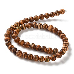 Brins de perles dzi de style tibétain teintées et chauffées&nbsp;G-P564-A01-01A