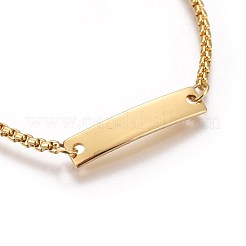 Ionenplattierung (IP) 304 Edelstahl-ID-Armbänder&nbsp;BJEW-L637-10-G