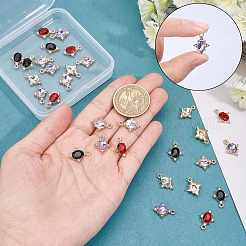 30 Stück 5 Farben Legierung Glas Charms&nbsp;GLAA-CA0001-22
