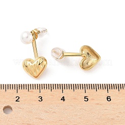 Ohrstecker aus Muschelperlen aus 304 Edelstahl&nbsp;EJEW-Q019-01G