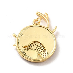 Porte micro ouvrent pendentifs zircone cubique en laiton de placage&nbsp;KK-M230-34G