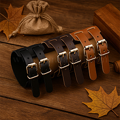 2 Stück 2 Farben Punkrock-Stil PU-Lederband Armbänder&nbsp;BJEW-GO0001-14