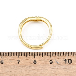 Verstellbare Fingerringe aus Messing mit Mikropflaster und Zirkonia für Damen&nbsp;RJEW-Z113-40G