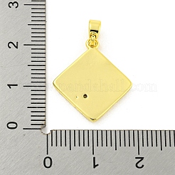 Pendenti in zirconi cubici trasparenti in micro pavè di ottone&nbsp;KK-P263-04A-G