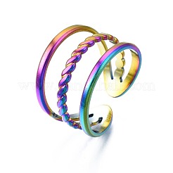 Bague de manchette triple en acier inoxydable 304&nbsp;RJEW-N038-104