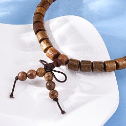 Bracelets enroulés en perles rondes en bois&nbsp;BJEW-U041-02B