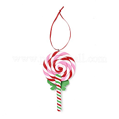 Sucette de Noël décorations de pendentif en argile polymère faites à la main&nbsp;HJEW-P017-02F