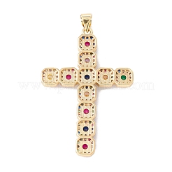 Ciondoli in ottone placcato a cremagliera con micro pavé di zirconi colorati&nbsp;ZIRC-C040-27G