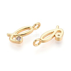 Breloques en laiton avec zircone cubique de micro pave&nbsp;KK-N263-97G-L