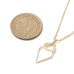 Collana tonda in ottone con pendente a rombo&nbsp;NJEW-JN04698