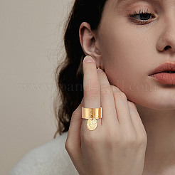 Anillos de dedo con puño abierto de acero inoxidable 304&nbsp;RJEW-UN00010
