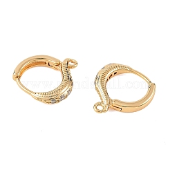 Componenti per orecchini a cerchio in ottone Shegrace con micro pavé di zirconi cubici&nbsp;XGRQ79436-947G
