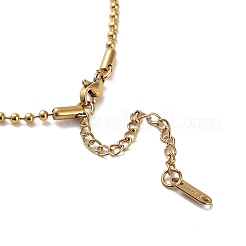 Collier à chaîne à billes en acier inoxydable 304 avec placage ionique (IP)&nbsp;NJEW-D045-03G