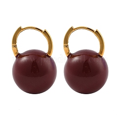 Pendientes de aro redondos de latón esmaltado para mujer&nbsp;EJEW-U055-08G