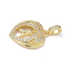 Pendenti in zirconi cubici trasparenti in micro pavè di ottone&nbsp;KK-L253-16G