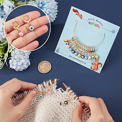 15pcs 5 color aleación esmalte mal de ojo encantos de bloqueo fabricantes de puntadas&nbsp;HJEW-PH01592