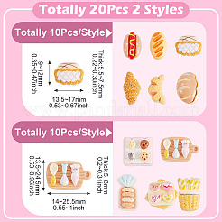 20 Stück 2 Stile undurchsichtige Harz-Decoden-Cabochons&nbsp;RESI-TADJ0001-01