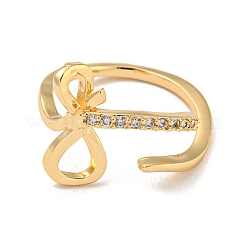 Offene Manschettenringe aus Messing mit Zirkonia&nbsp;RJEW-B052-02G