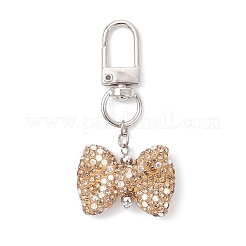 Décorations pendentifs en strass en pâte polymère avec nœud papillon&nbsp;HJEW-JM04197-01