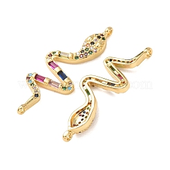 Breloques de connecteur en zircone cubique colorée pavée de laiton&nbsp;CU-CBA4579-09G-A