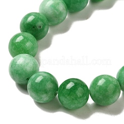 Naturels teints en blanc perles de jade brins&nbsp;G-M402-C04-12