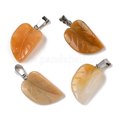 Pendentifs de jade topaze naturelle&nbsp;G-B127-01P-06