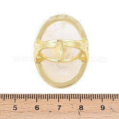 Bagues manchette ovales en cristal de quartz naturel et fleur d'amazonite&nbsp;G-P599-01G-01