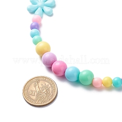 Blume undurchsichtige Acryl-Stretch-Kindhalsketten&nbsp;NJEW-JN03973