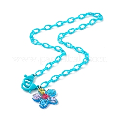 Colliers pendentifs fleurs acryliques transparents&nbsp;NJEW-JN03521-04