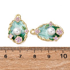 Leichtgoldfarbene Emaille-Anhänger&nbsp;ENAM-B028-03KCG-02