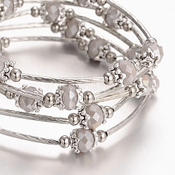 Fünf Schleifen wickeln Glasperlen Armbänder&nbsp;BJEW-JB01962-02