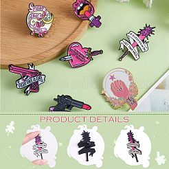 7 stücke 7 stil herz & mond & lippen & rugosa rose emaille pin&nbsp;JEWB-SZ0001-81