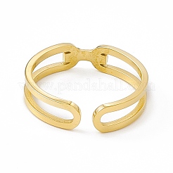 Anillo de acero inoxidable 304 con circonita cúbica y baño de iones (IP) para mujer&nbsp;RJEW-C060-27G
