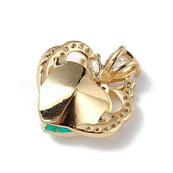 Pendenti in vero ottone placcato in oro 18k placcato in cremagliera con micro pavé di zirconi cubici trasparenti&nbsp;KK-C015-11G