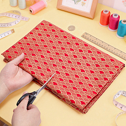 Baumwollstoff im japanischen Stil mit Fischschuppenmuster&nbsp;DIY-WH0579-98B