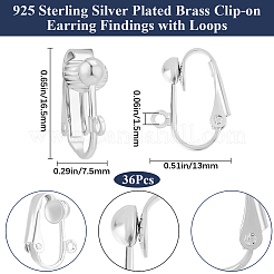 36 stück messing clip-on ohrring Zubehör&nbsp;KK-BBC0016-10S