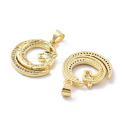 Pendentifs avec zircon cubiques à micro-pavés en laiton&nbsp;KK-Z098-01G-02