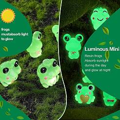36 pièces 6 styles de décorations d'affichage en résine lumineuse grenouille&nbsp;RESI-SZ0003-45