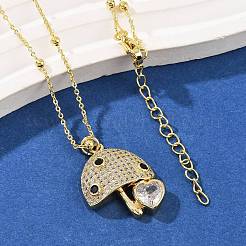 Collana con pendente in ottone con zirconia cubica&nbsp;LS-NJEW-Q041-04G